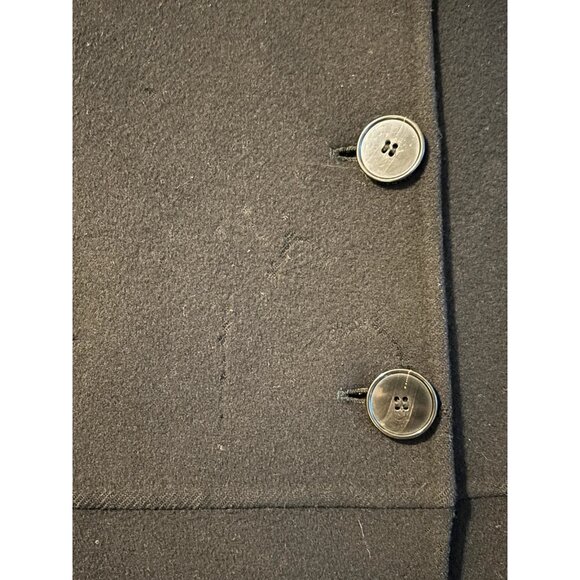 Vintage Luca Venturini US 10 Black 100% Virgin Wool Italian Made Long Coat - Picture 9 of 10